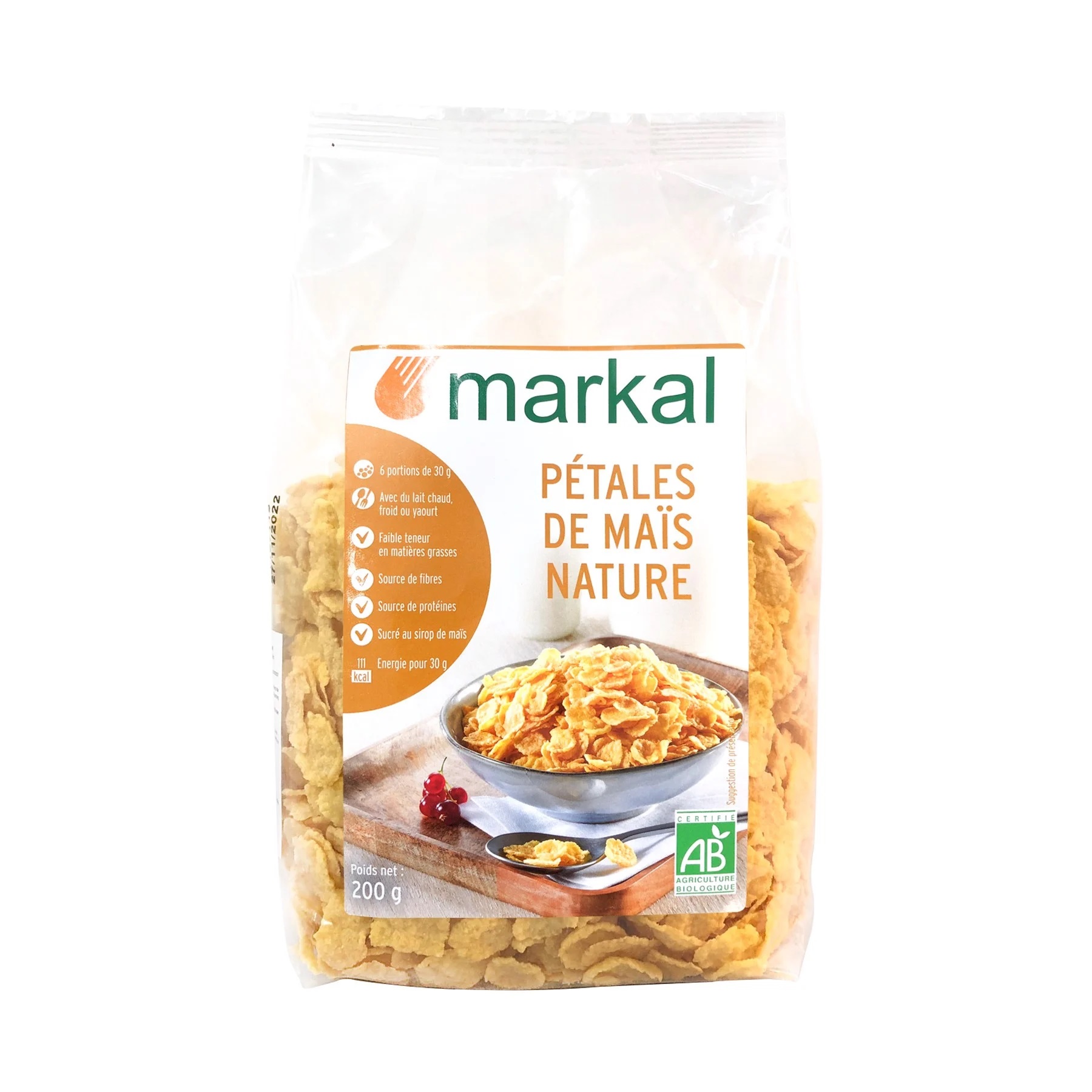 Ngũ Cốc Hữu Cơ Bắp (Ngô) Cán Dẹp Markal Corn Cereal 200g