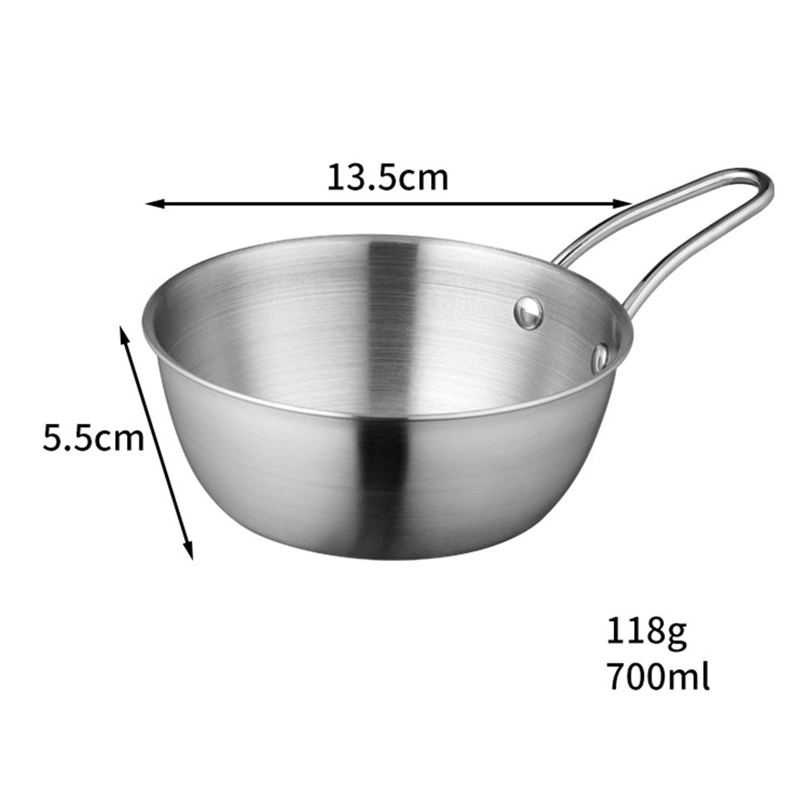 304 Stainless Steel Camping Pot Picnic Bowl Tableware Lightweight Multifunctional Food Bowl for Outdoor Meal Prep, Serving, Baking