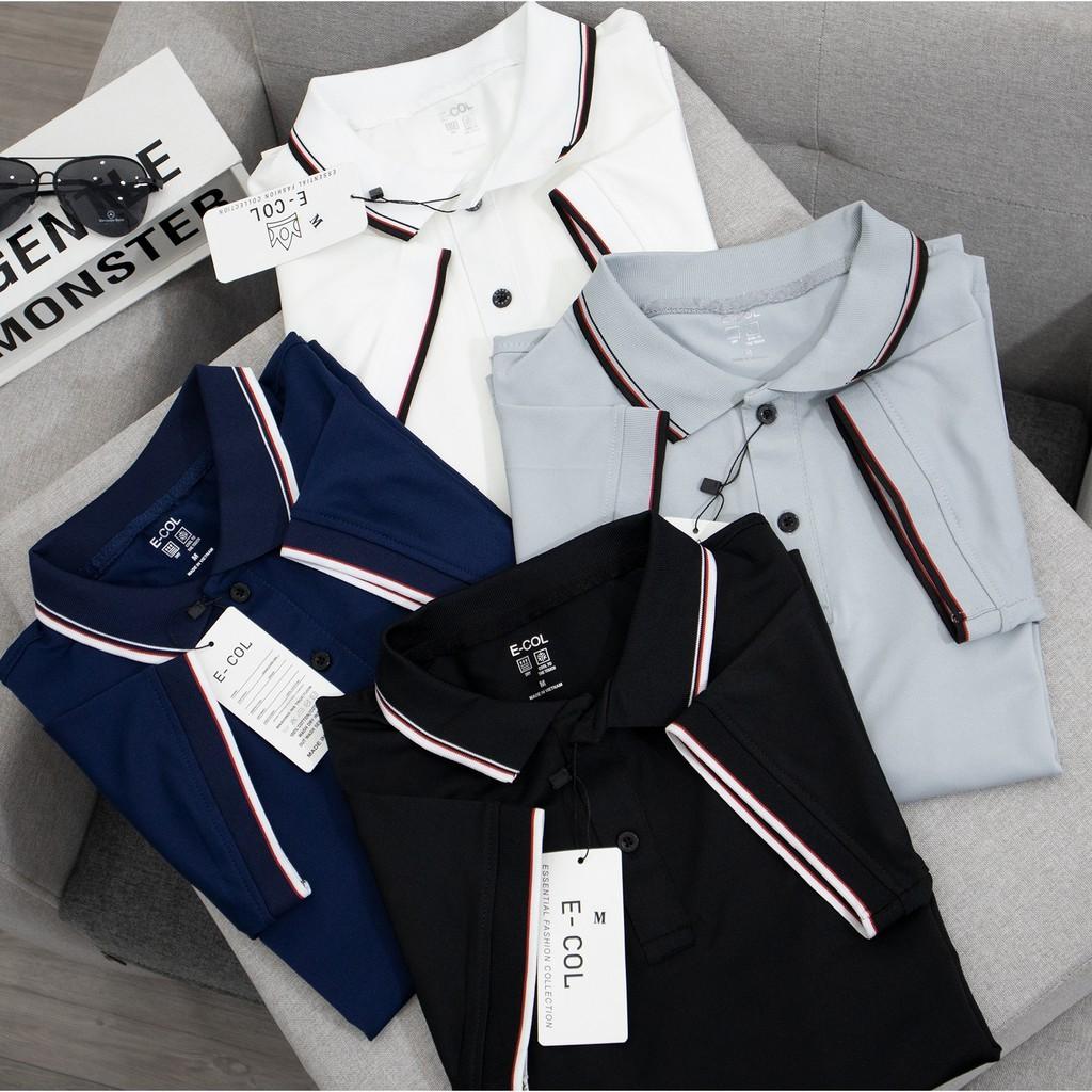 Áo thun Polo nam trơn cổ bẻ vải cá sấu Cotton