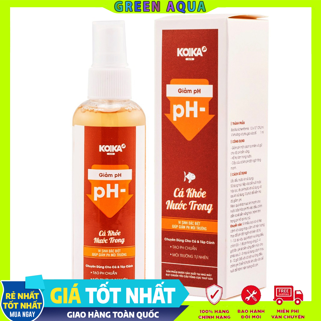 KOIKA - Giảm pH | Vi sinh đặc biệt xử lý nước cho hồ cá cảnh thủy sinh