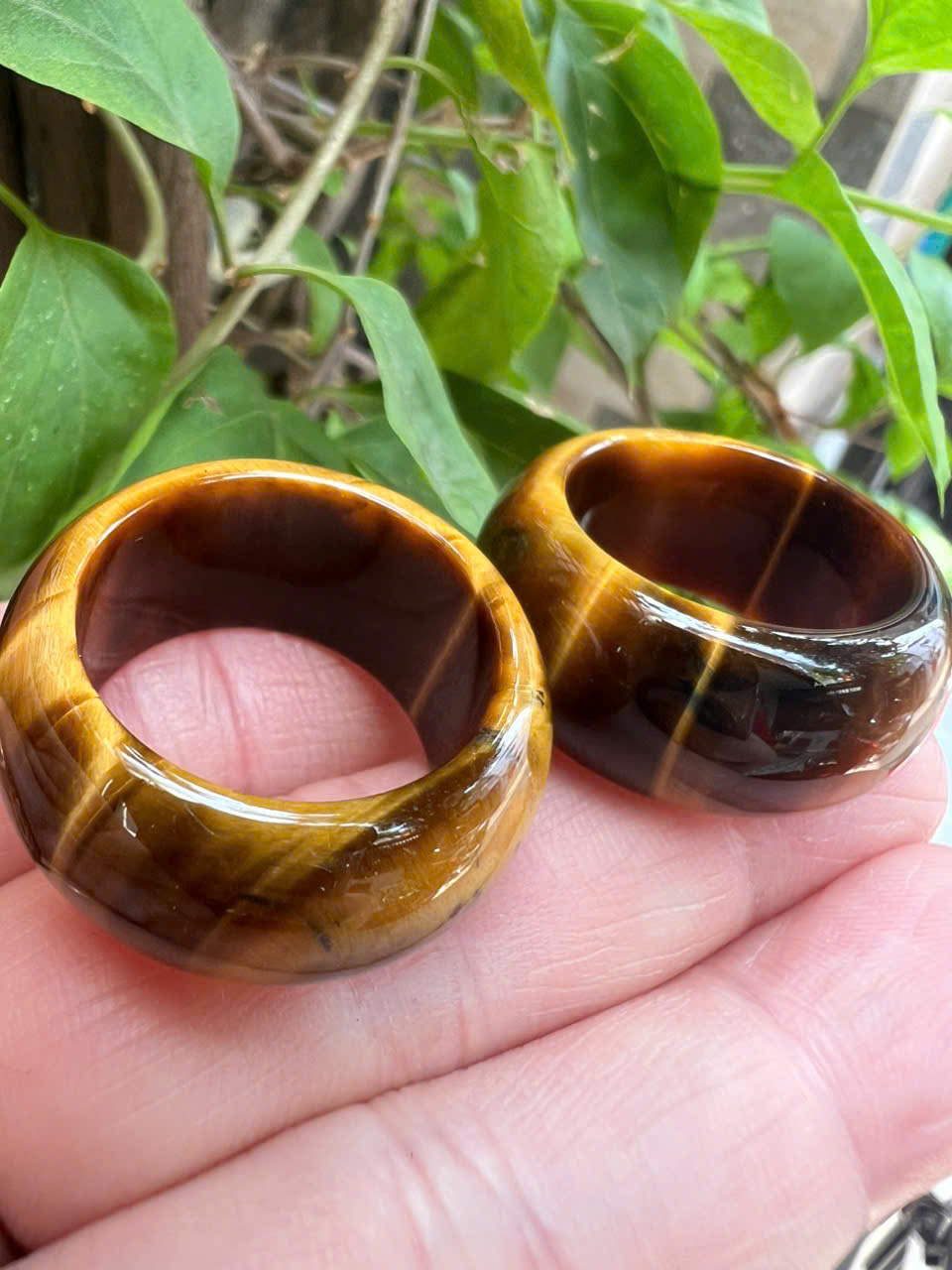 Nhẫn Nam Đá Mắt Hổ Vàng Nâu Tiger Eyes Tự Nhiên đậm bóng đẹp mới Ni 19mm Cao 12mm dầy 4mm nam mệnh Kim mệnh Thổ mệnh Thủy đeo ni 19mm rẻ đẹp ạ