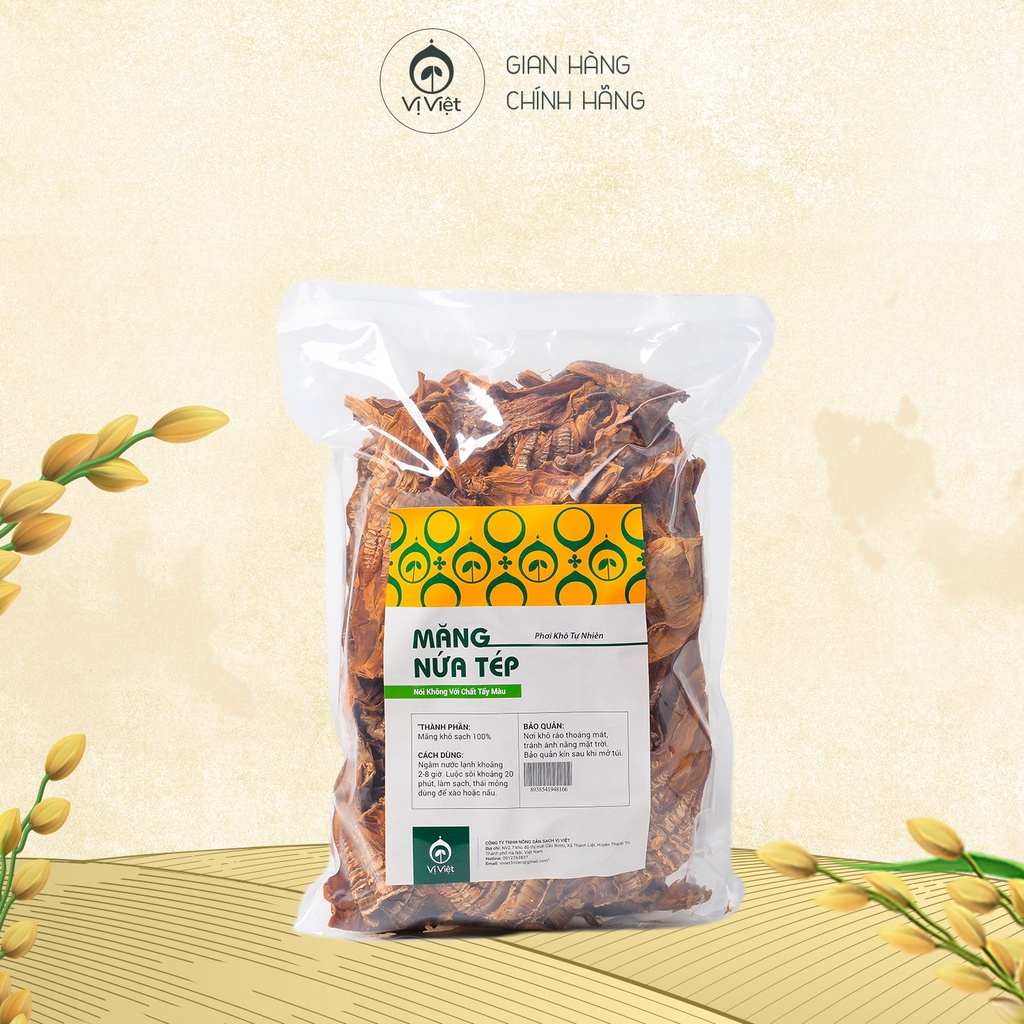 Măng Nứa Tép khô Tây Bắc VỊ VIỆT , Gói 300 gam, 100% măng nứa tép phơi khô, không chất bảo quản