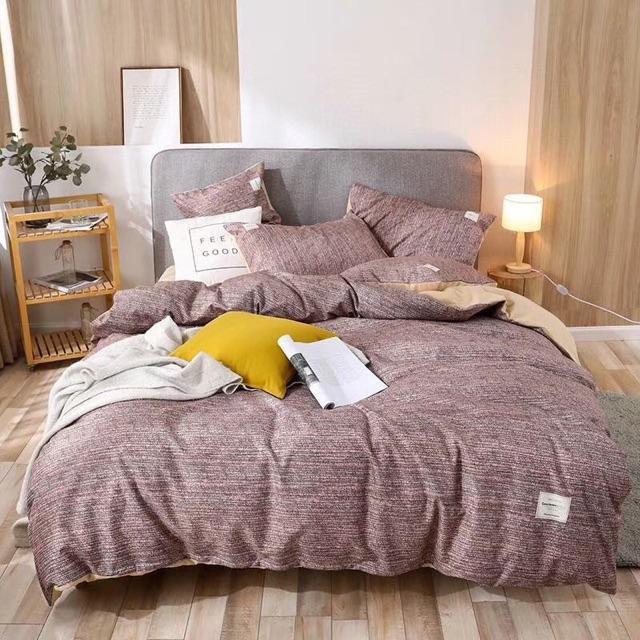 Set Chăn Ga Gối Cotton Tici Hàng Nhập Khẩu Cao Cấp 4 Món 6 Màu Bắt Mắt