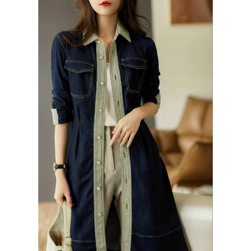 ĐẦM XÒE DENIM PHỐI VIỀN TAY LỞ