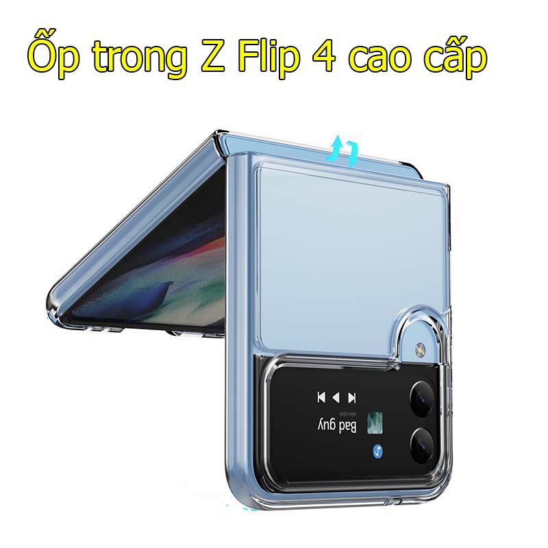 Ốp lưng cho Z Flip 4 samsung trong suốt chống sốc viền mềm