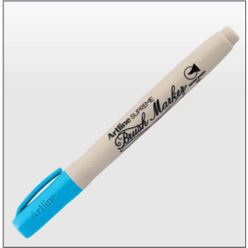 Bút lông đầu cọ viết calligraphy Artline Supreme Brush Maker EPF-F - Màu xanh dương (Light Blue)