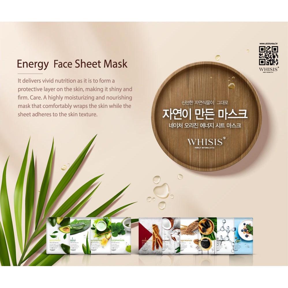 Mặt nạ Collagen Whisis Nature Origin Energy giúp căng bóng và sáng da tự nhiên