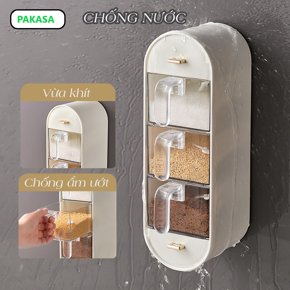 Kệ Đựng Gia Vị Nhà Bếp Dán Tường Có Ngăn Kéo 5 Ngăn Tiện Dụng - Hàng Chính Hãng