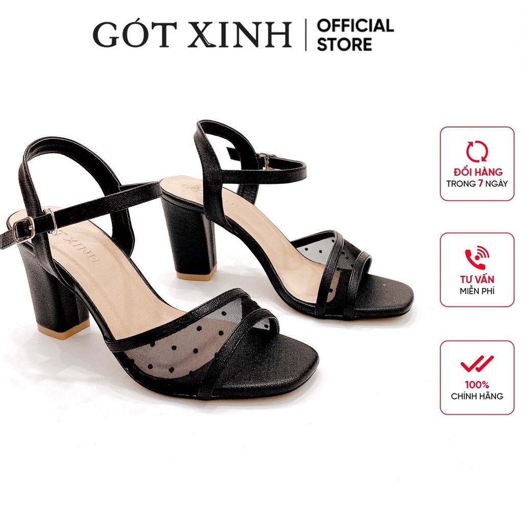 Giày sandal cao gót nữ GÓT XINH GX1 mũi vuông quai ngang đế cao 5cm