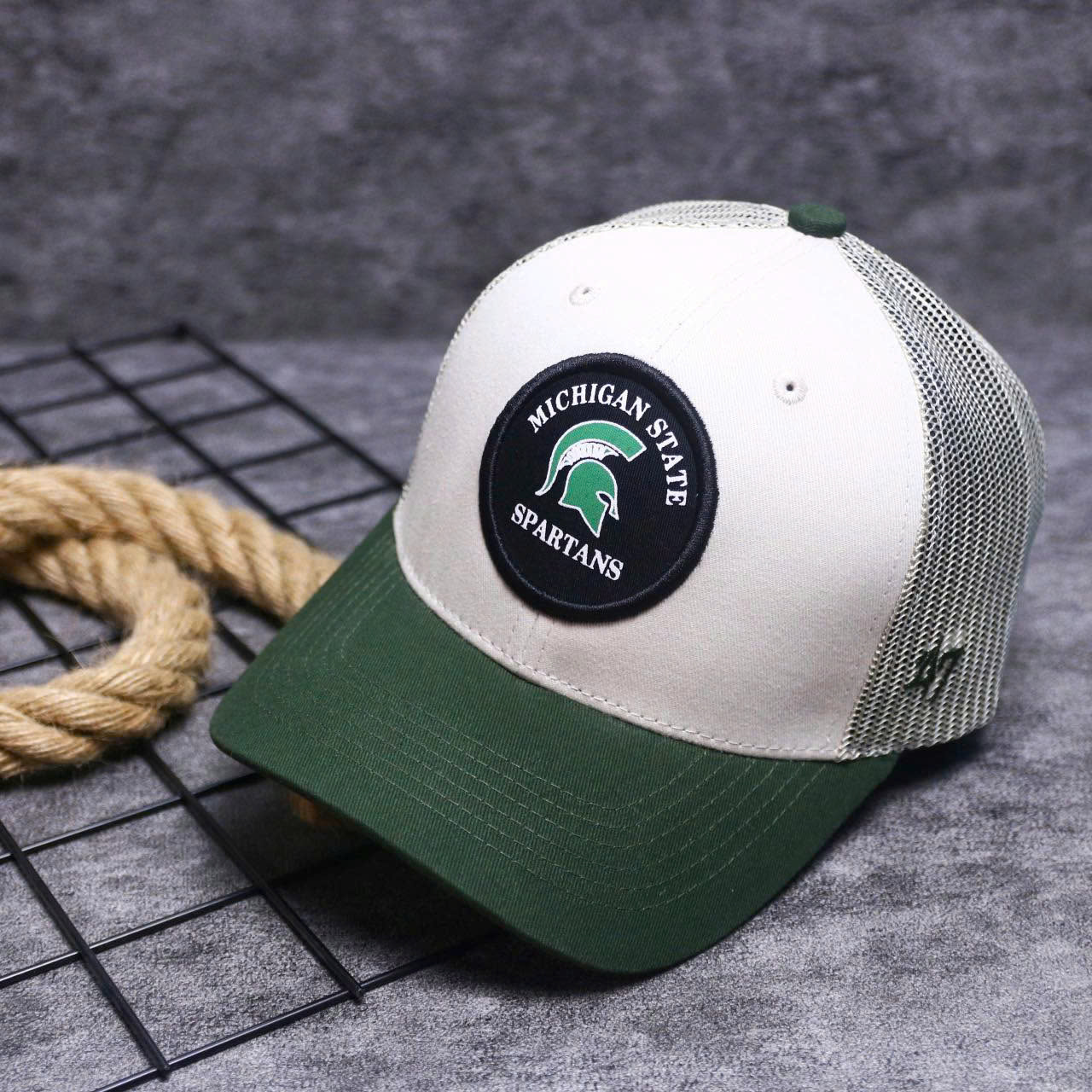 (NEW) Nón kết, mũ lưỡi trai Unisex Michigan Spartans vải Kaki nhập khẩu thời trang (Ảnh thật)
