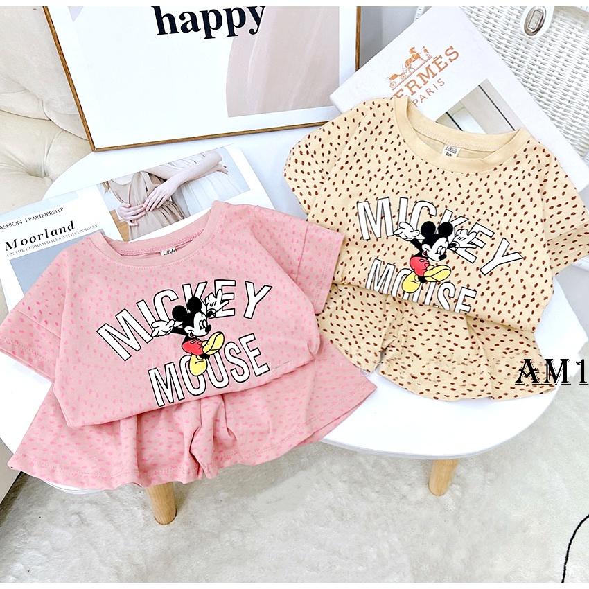 (8-18kg) Đồ bộ bé gái cộc tay Mickey cho bé QATE930