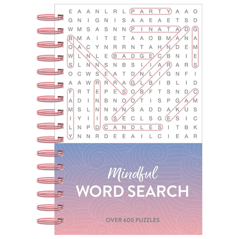 Sách Mindful 600 Puzzles - Word Search - Pink Ombre
