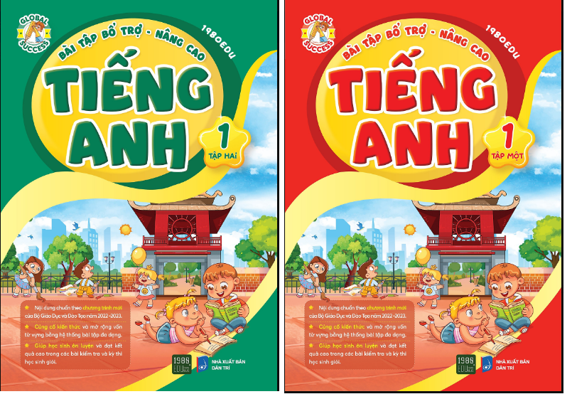 Combo Bài Tập Bổ Trợ Nâng Cao Tiếng Anh Lớp 1 Tập 1+ 2