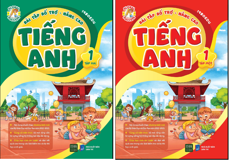 Combo Bài Tập Bổ Trợ Nâng Cao Tiếng Anh Lớp 1  Tập 1+ 2