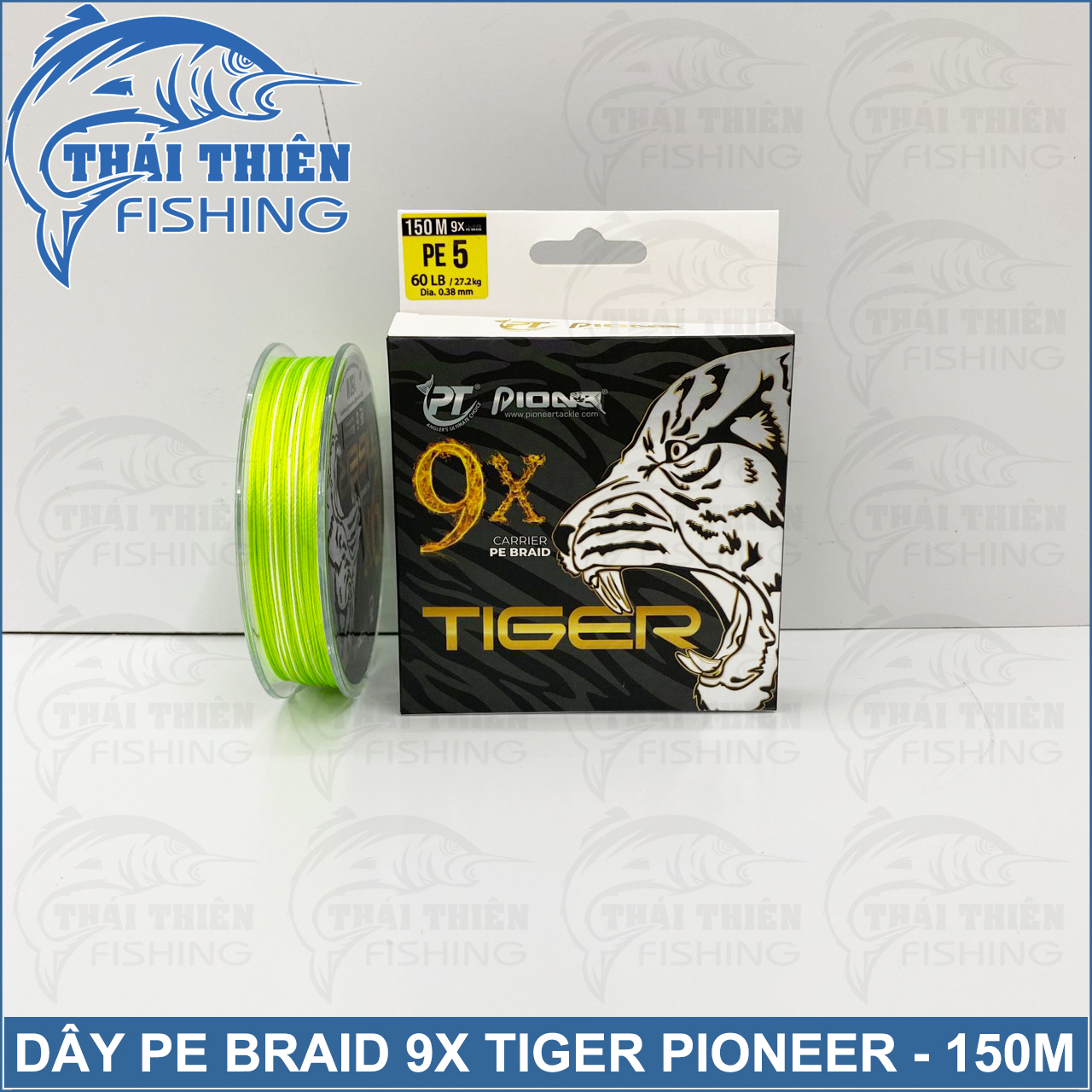 Dây Siêu Bền Câu Lure 9X Carrier PE Braid Pioner Tiger Multicolor Cuộn Dài 150m