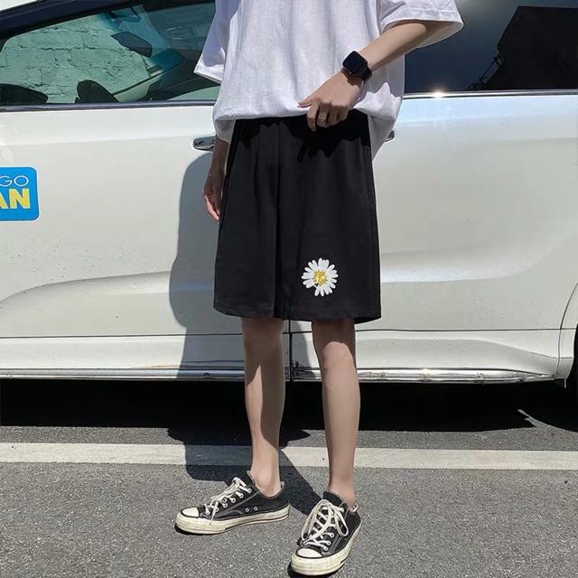 Quần short unisex G-ALPHA hoa cúc, quần lửng nam nữ ulzzang G-D002