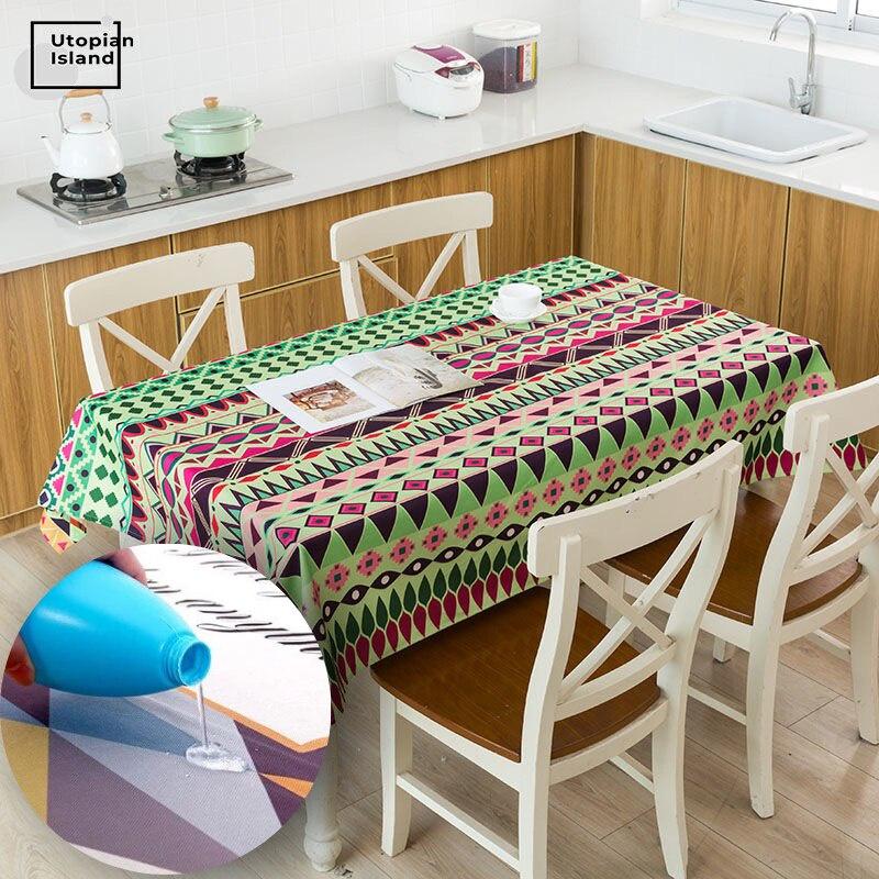 Khăn trải bàn trang trí tiệc không thấm nước cho bàn ăn Khăn trải bàn hình chữ nhật Khăn trải bàn bằng vải cotton cho bàn.