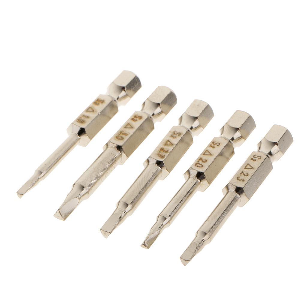 Magnetic Triangle Head Screwdriver Bits Tip Set S2 Steel 1/4'' Hex Shank Pack of 5