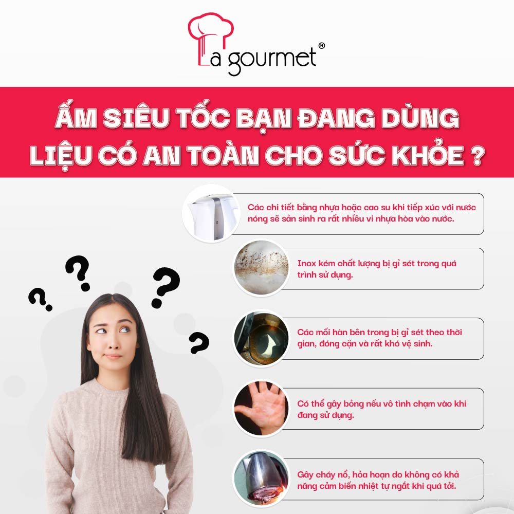 [ Hàng chính hãng] Ấm siêu tốc mini du lịch La gourmet D2606 1200W 0.6L - 359643 (bảo hành 1 năm)