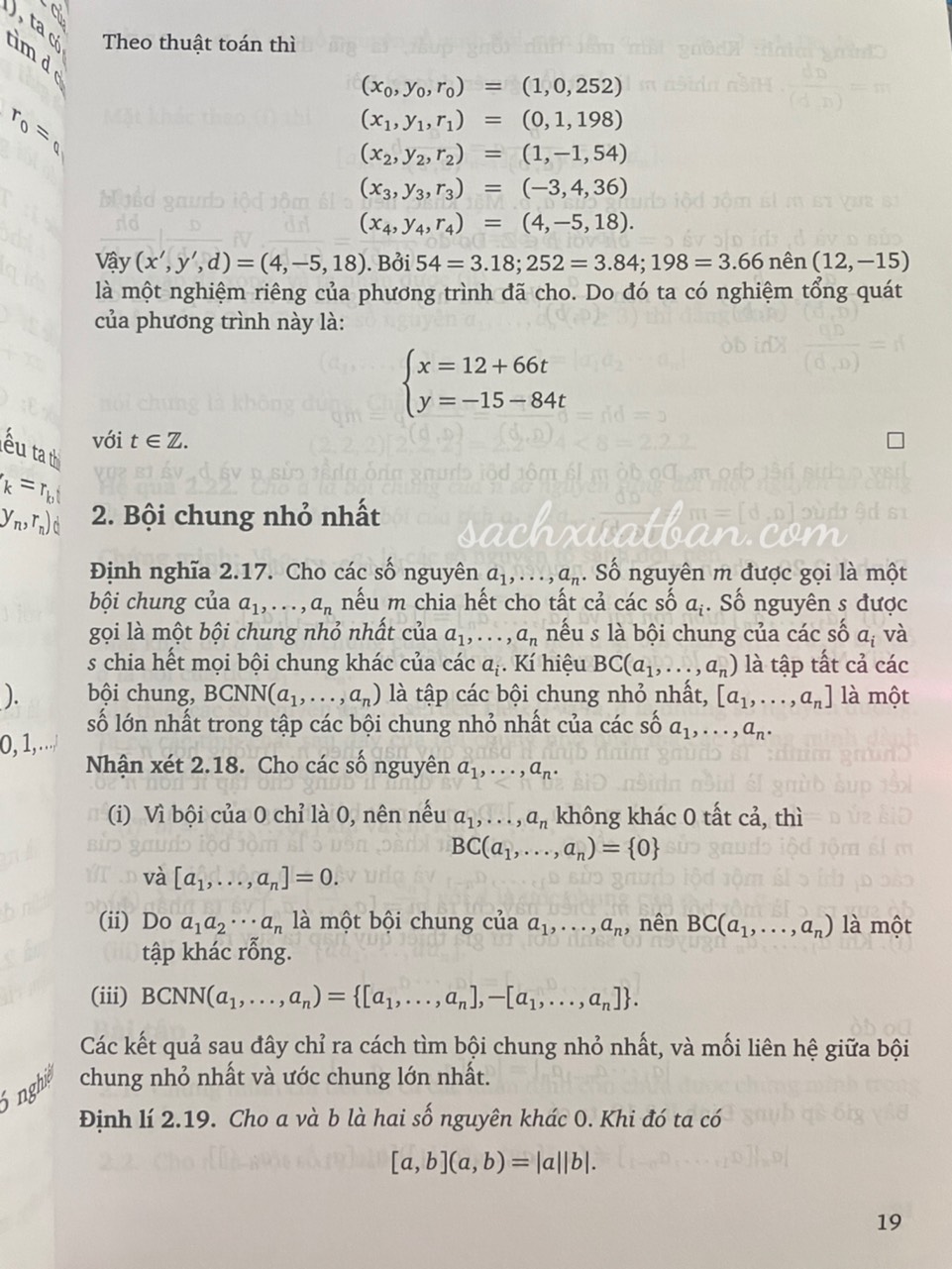 Sách Cơ sở Lí thuyết số và Đa thức