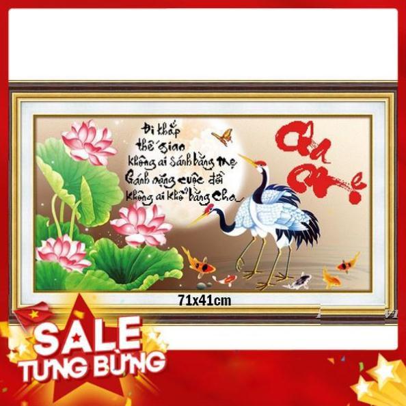553008 Tranh thêu chữ thập cha mẹ tuyệt đẹp 71x41cm