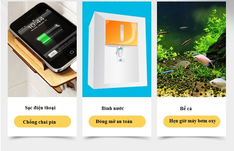 Ổ cắm thông minh hẹn giờ lập trình bật tắt điện đa năng cao cấp Version1