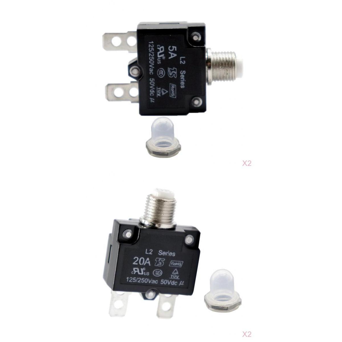 4 Pieces Push Button Circuit Breaker Reset Thermal Overload Switch Fuse