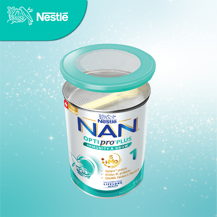 Sữa bột Nestlé NAN OPTIPRO PLUS 1 400G/lon với 5HMO Sản Xuất tại Thụy Sĩ