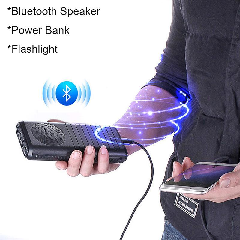 Loa không dây Bluetooth với ngân hàng điện pin 10000mah 12000mAh và chức năng đèn pin, hỗ trợ chơi thẻ Micro SD Color: 3 Woofer Size/Full-Range Size: 12000mAh