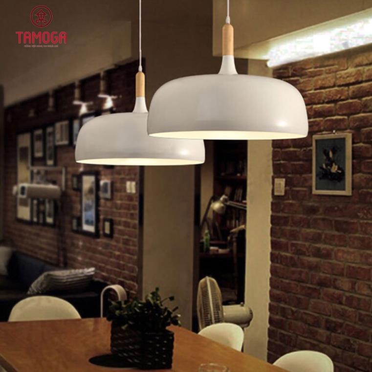 Đèn thả trần trang trí núm Gỗ