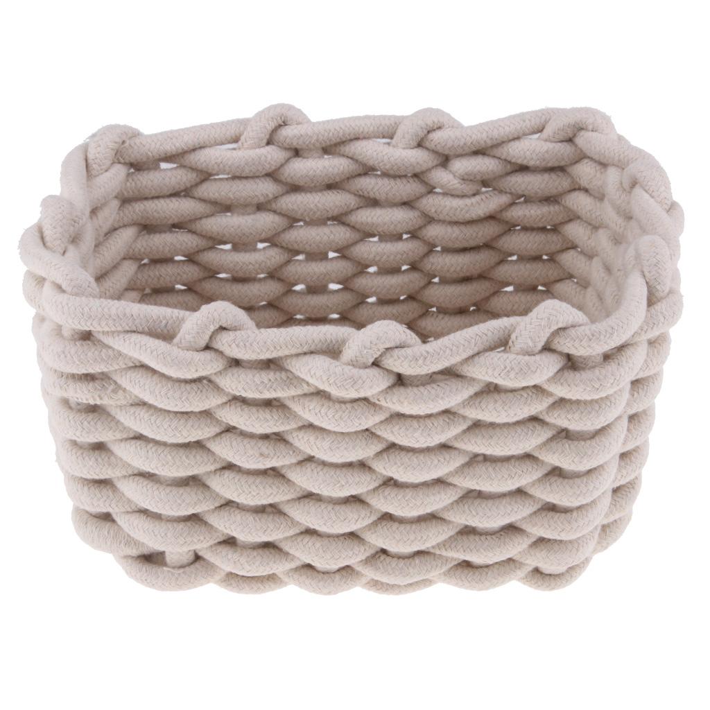 Linen Weaving Storage Baskets Box with Handle Laundry Basket Organizer