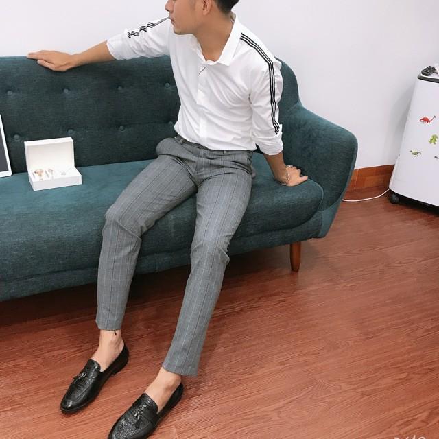 Quần Âu Kẻ Caro Cao Cấp Form Dáng Trẻ Trung