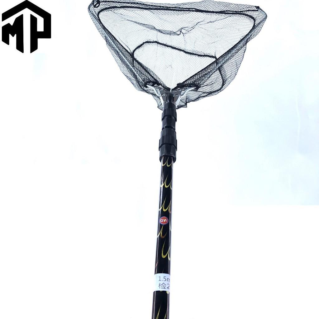 Hot Vợt vớt cá GW , dài 1m5 , vành tam giác thu gọn 55cm - Top1VN