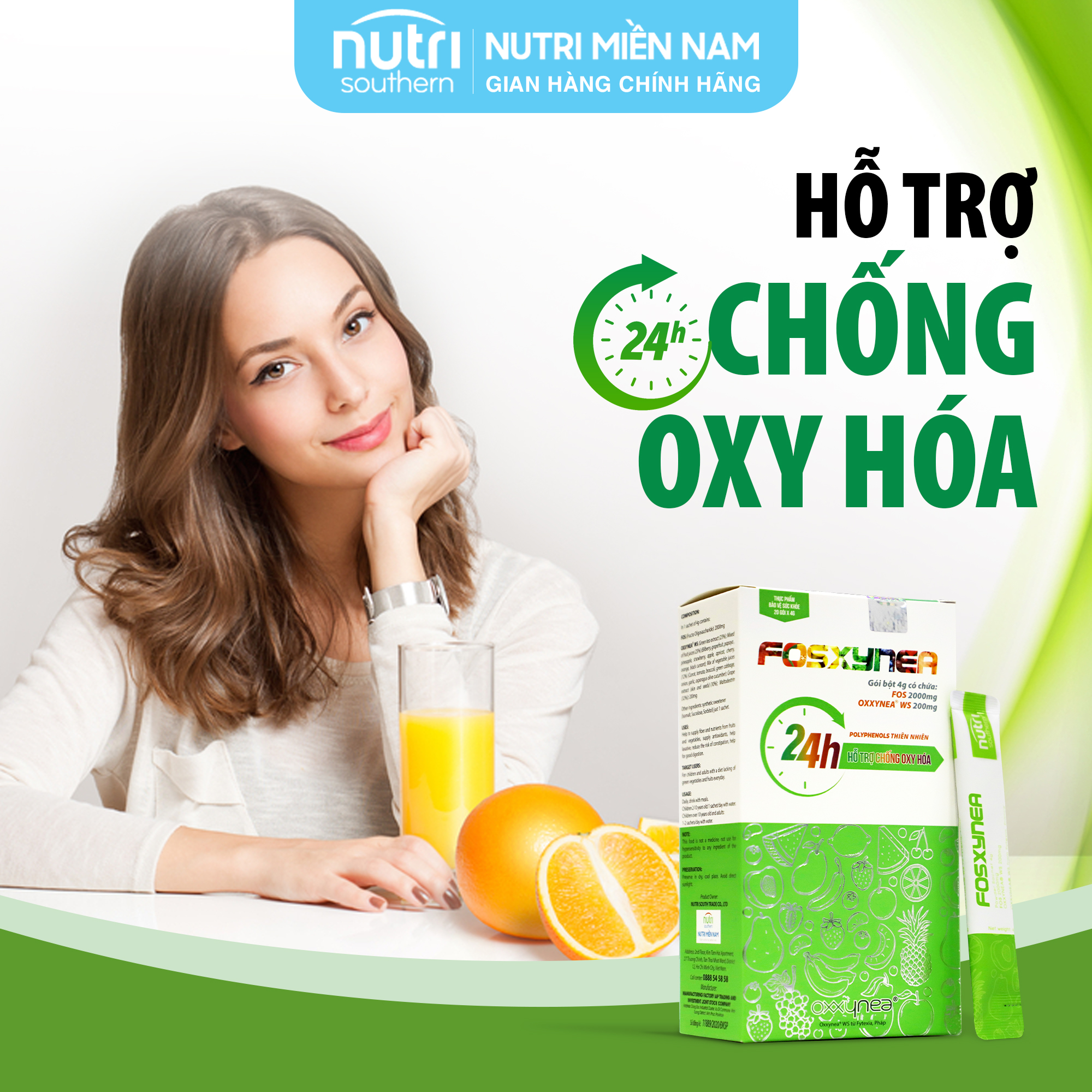 Ngân Hàng Chất Xơ Từ Rau Củ Quả FOSXYNEA - Chống oxy hóa, nhuận tràng và hạn chế táo bón