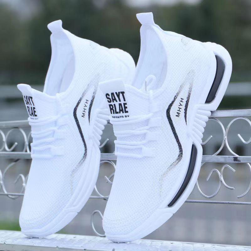 LCRTZKG Sneaker Men Giày thể thao mùa hè Thoải mái Breathable White Shoes Flying Dệt Casual Shoes zapatillas hombre