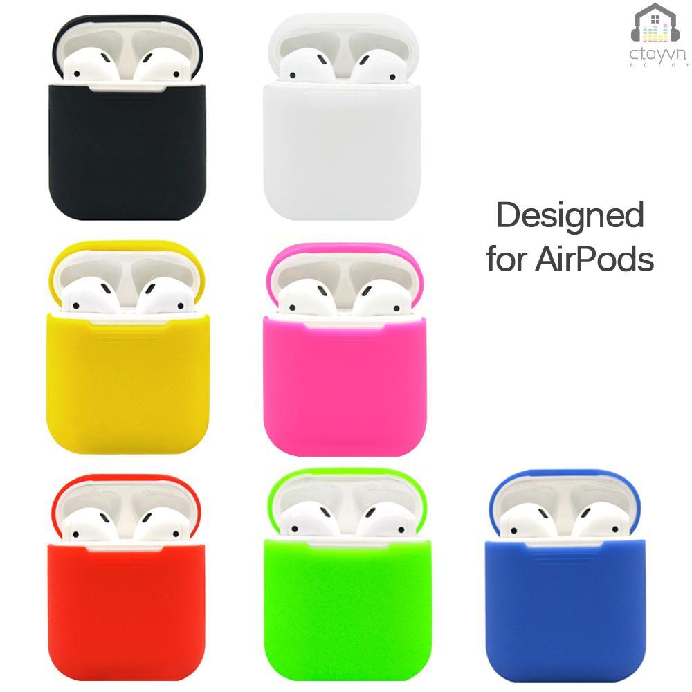 Hộp đựng tai nghe không dây bằng silicone cho Apple AirPods