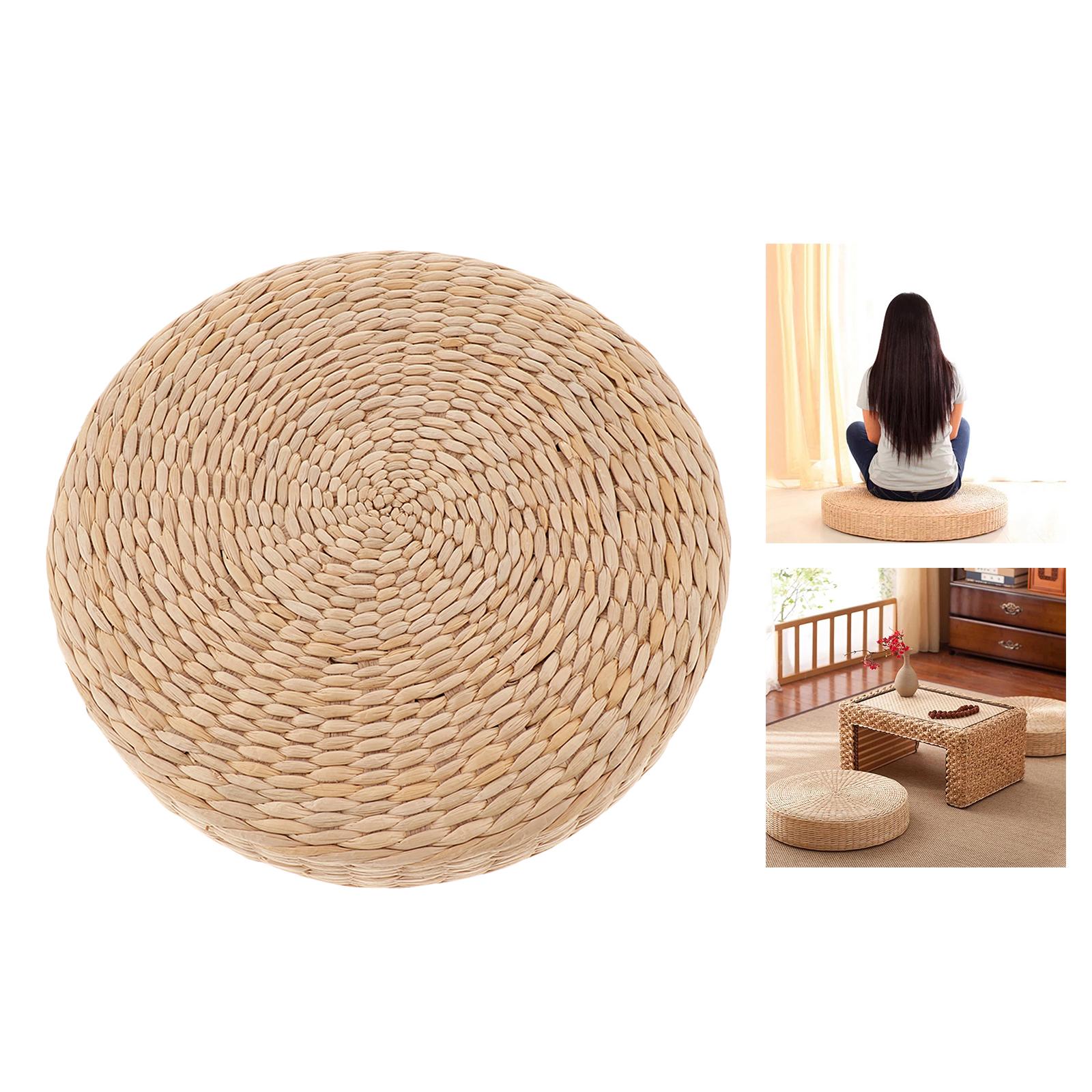 Round Straw Woven Tatami Cushion Floor Pouf Meditation Seat Mat