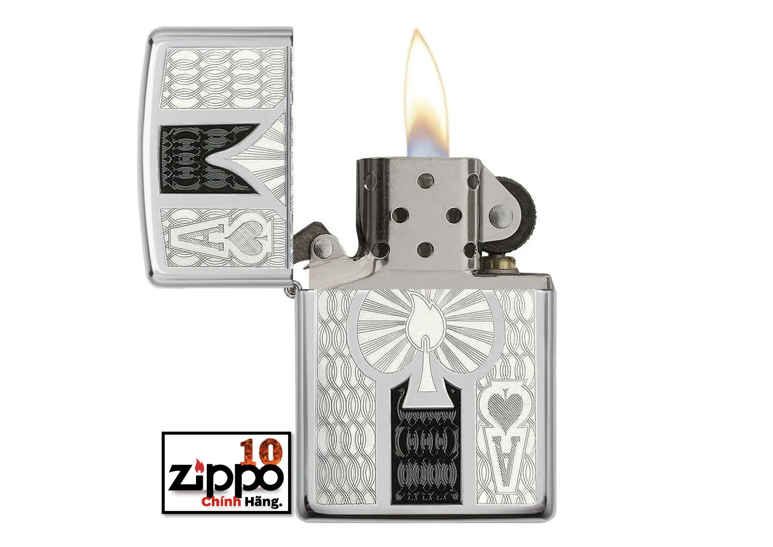Bật lửa Zippo 24196 Intricate Spade Design - Chính hãng 100%