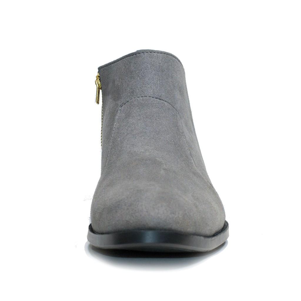 Giày Chelsea Boot Nam Cổ Khóa Rất Dễ Xỏ Da Búc Màu Xám Cực Đẹp - CB521-bucxamkhoa(V)-XAMBUCK