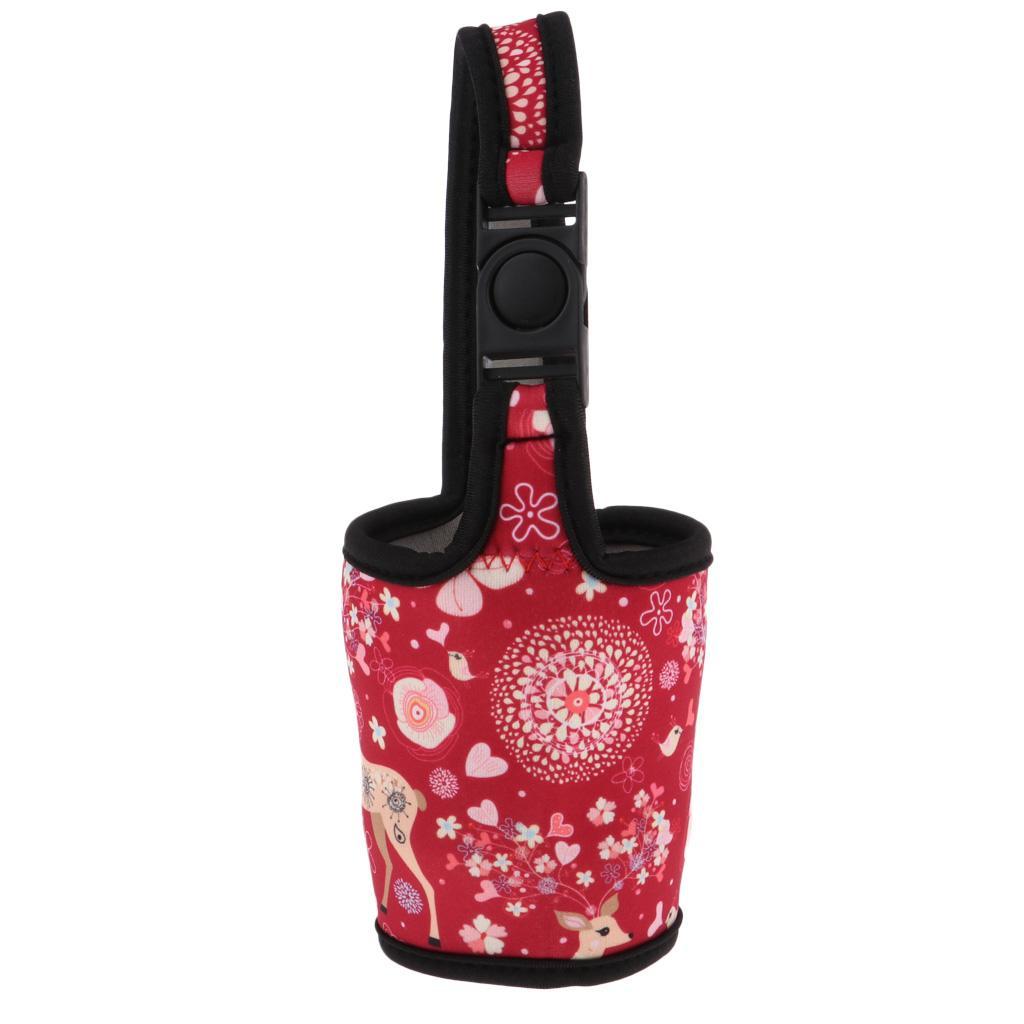 2Pcs Water Bottle Tumbler Carrier Bag Cover Holder Protective Pouch with Hand Strap Buckle - Red