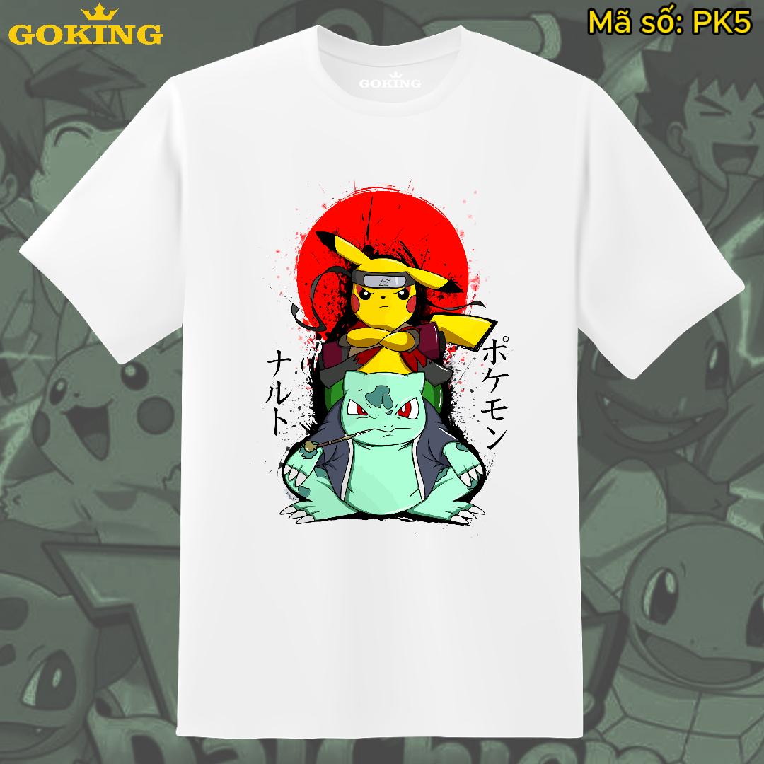 Áo thun in hình PikachuRuto siêu đẹp, mã PK5. Áo phông in hình pokemon cao cấp cho trẻ em, bé trai, bé gái và teen nam nữ
