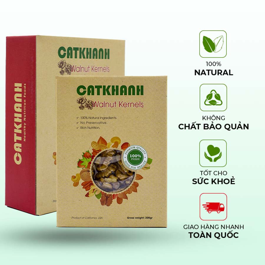 Nhân Óc Chó Cát Khánh hộp 200gr - Nhập khẩu Mỹ