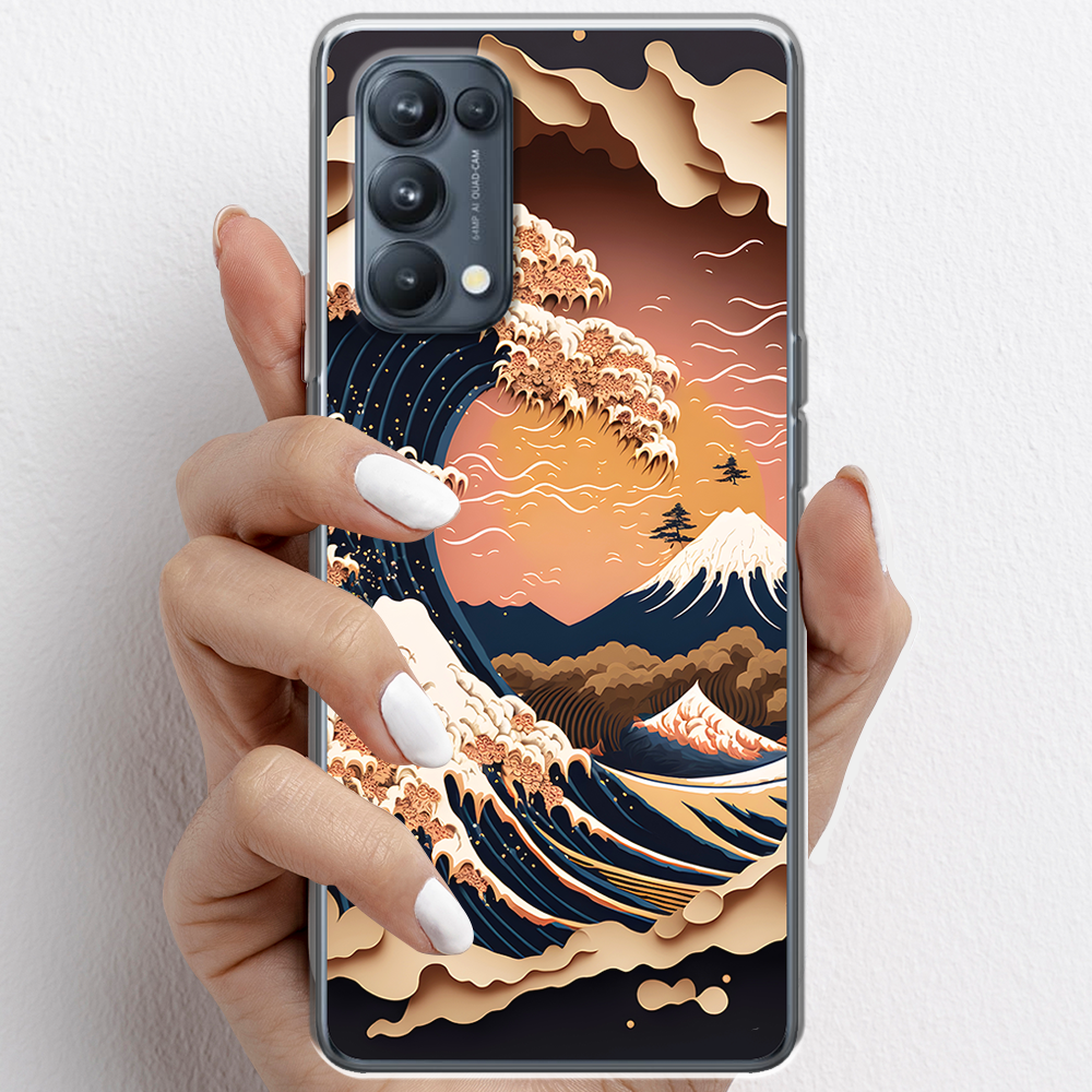 Ốp lưng cho Oppo Reno5, Reno5 Pro  nhựa TPU mẫu Sóng biển