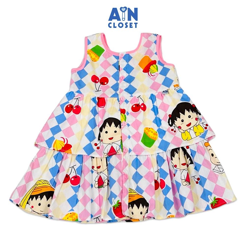 Đầm bé gái họa tiết Nhóc Maruko cotton - AICDBGTTGQVU - AIN Closet