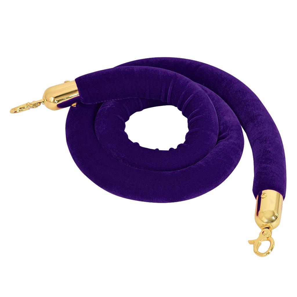 2x Velvet Stanchion Rope with Hooks, Velvet Ropes Crowd Control Stanchion Post Queue Line Barrier Velvet Hanging Ropes for Movie Theater, Museum, Hote