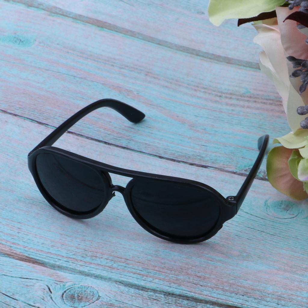 Doll's Sunglasses for 10 inch Doll Oval Eyewear Glasses For Mellchan Doll Outfit Accs Black