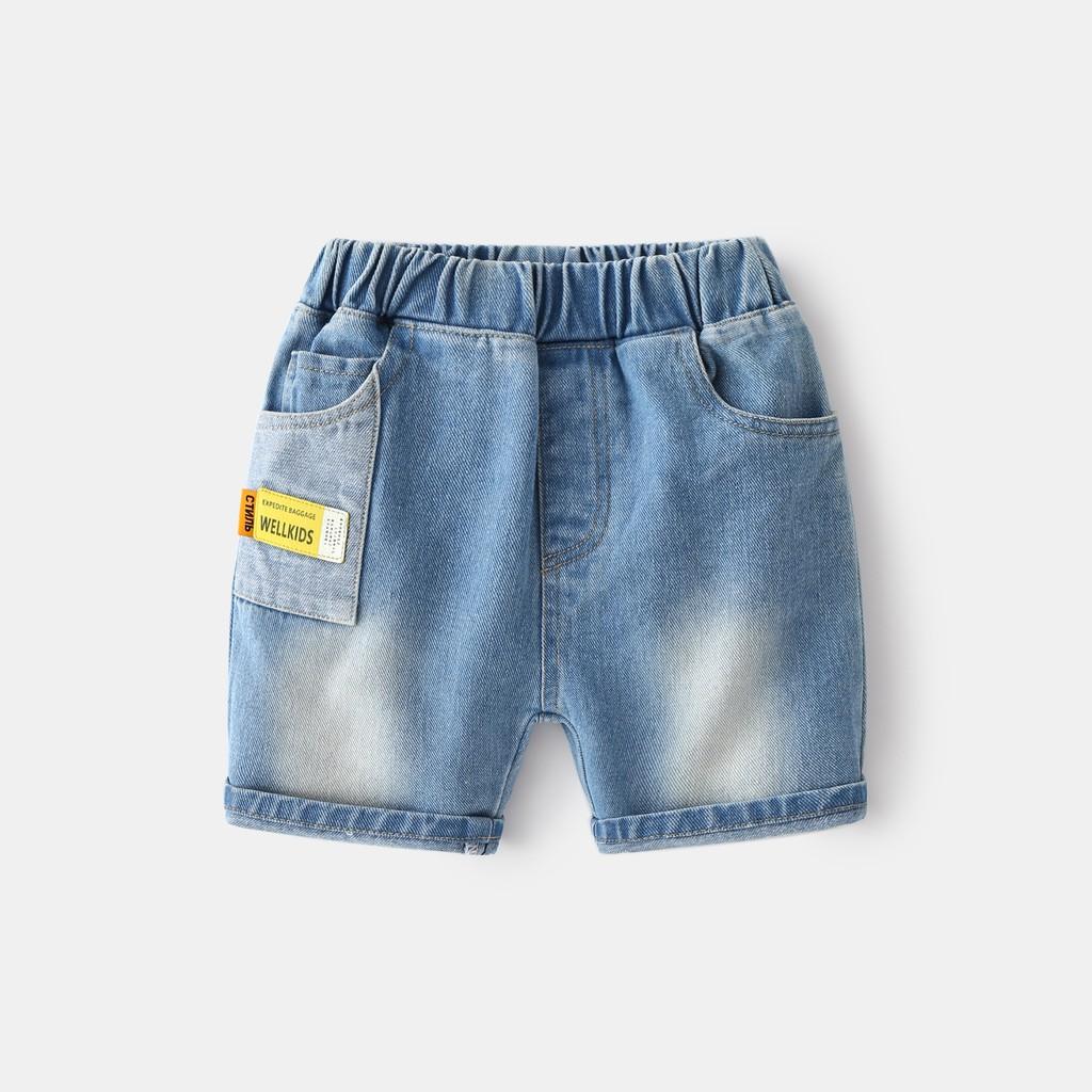 Quần Jeans Cho Bé WELLKIDS Quần Short Cho Bé Chất Bò Mềm Xuất Âu Mỹ 031