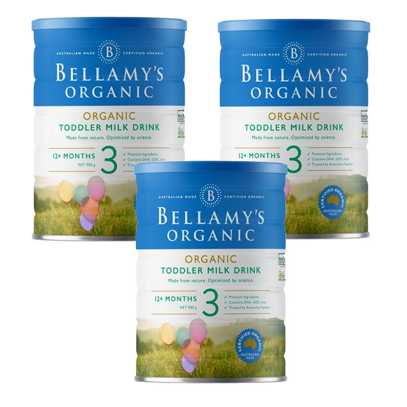 3 Lon Sữa Bột Bellamy's Organic Số 3 (900g)