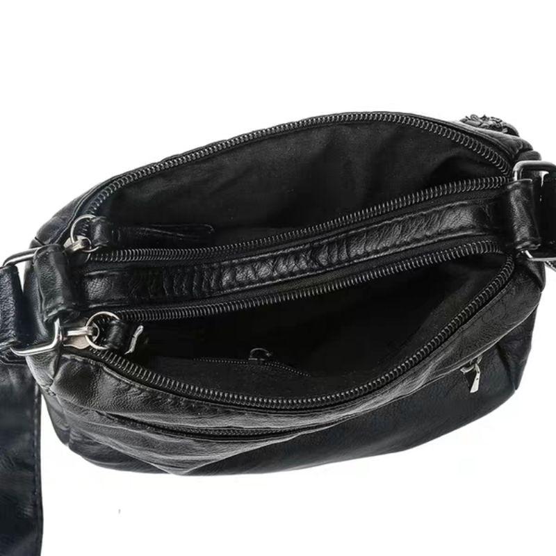 Túi Đeo Chéo Nữ Da Mềm Nhiều Ngăn Size Nhỡ 20cm
