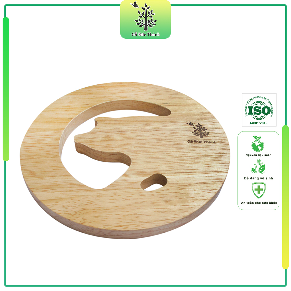 Đế lót nồi hình heo | Gỗ Đức Thành 09921 | Tiện dụng, chắc chắn, chịu nhiệt | Hàng Việt Nam chất lượng cao